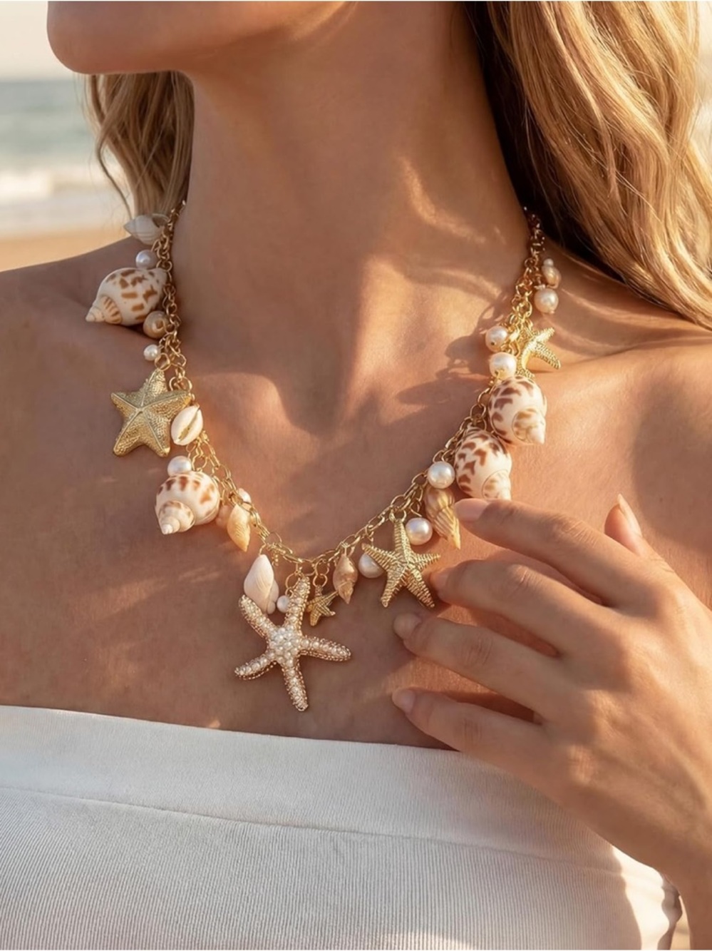 Shell Starfish Necklace for Women